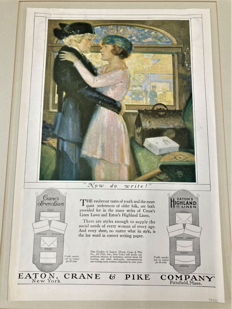 Eaton, Crane & Pike magazine ad, 1920