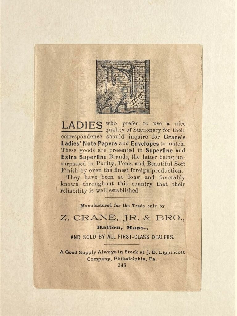 Advertisement for Ladies’ Nte Papers