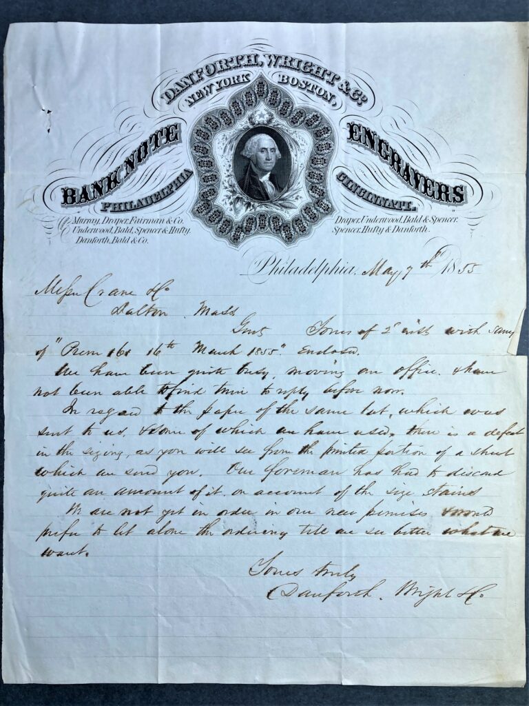 Letter on Danforth letterhead
