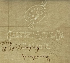 Watermark of a paint palette and ‘Calvert Lith. Co.